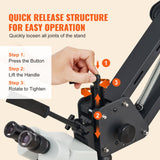 Multi-Directional Microscope with Spring Bracket, 7X-45X Magnification Jewelry Microscope, Micro Jewelry Inlaid Stand with Integrated USB Ring LED Light, Jewelers Microscope for Jewelry Inlay