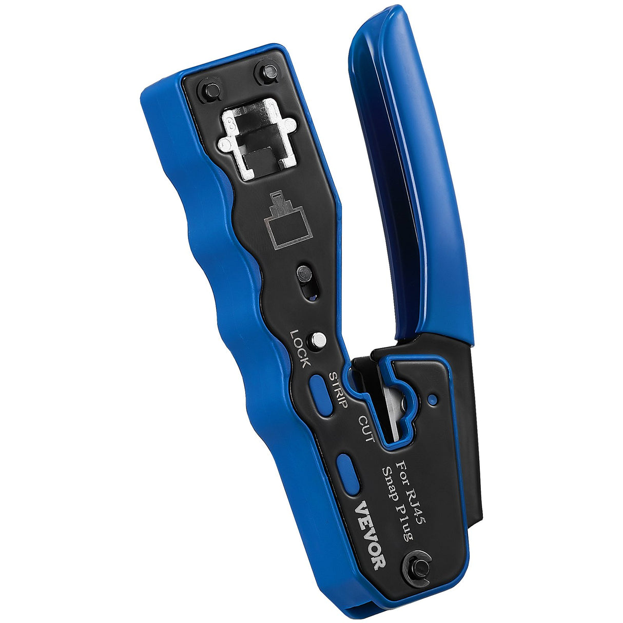 VEVOR RJ45 Crimp Tool Kit, Cat5e/Cat6/Cat6a Ethernet Crimper Crimp Pliers for 8-Pin Modular Plugs with 20pcs Pass-Through Connectors and Covers, Wire