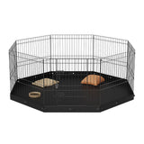 VEVOR Dog Playpen, 8 Panels Foldable Metal Dog Exercise Pen with Bottom Pad, 24" H Pet Fence Puppy Crate Kennel with Ground Stakes, Indoor Outdoor Dog Pen for Small Medium Pets, for Camping, Yard