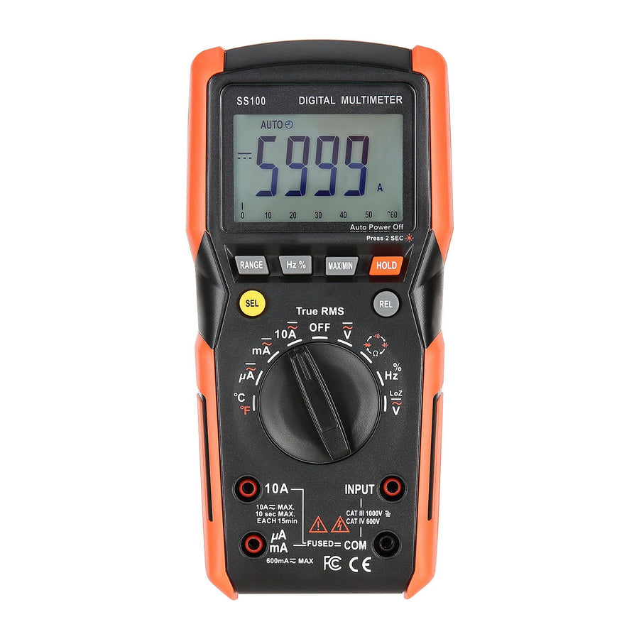 Digital Multimeter, 6000-Count TRMS DC/AC Voltmeter Current Tester, Auto-Ranging Multimeter for Current Voltage Resistance Capacitance Temperature Diodes Continuity Low Impedance Measurment