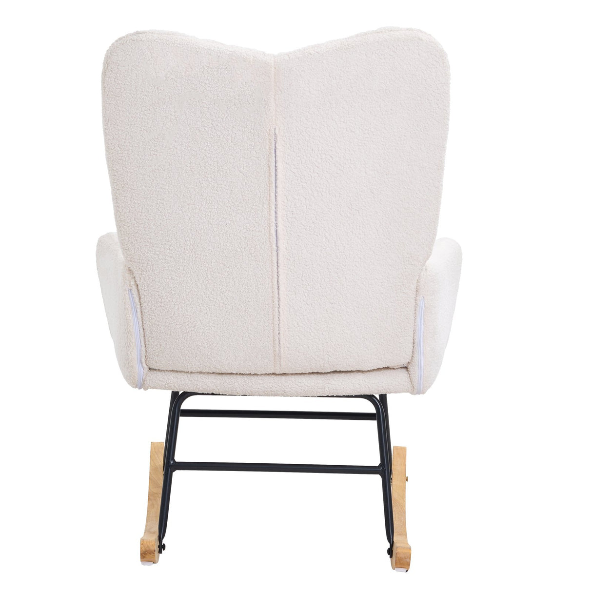 VEVOR Nursery Rocking Chair, 250 lbs Weight Capacity Teddy Fabric Upholstered Glider Rocker Chair with Soft Seat and High Backrest, Nursing Chair for