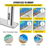 VEVOR Swimming Pool Handrail Ladder Handrail Stainless Steel Rail w/ Base Plate - 45-Degree Angle