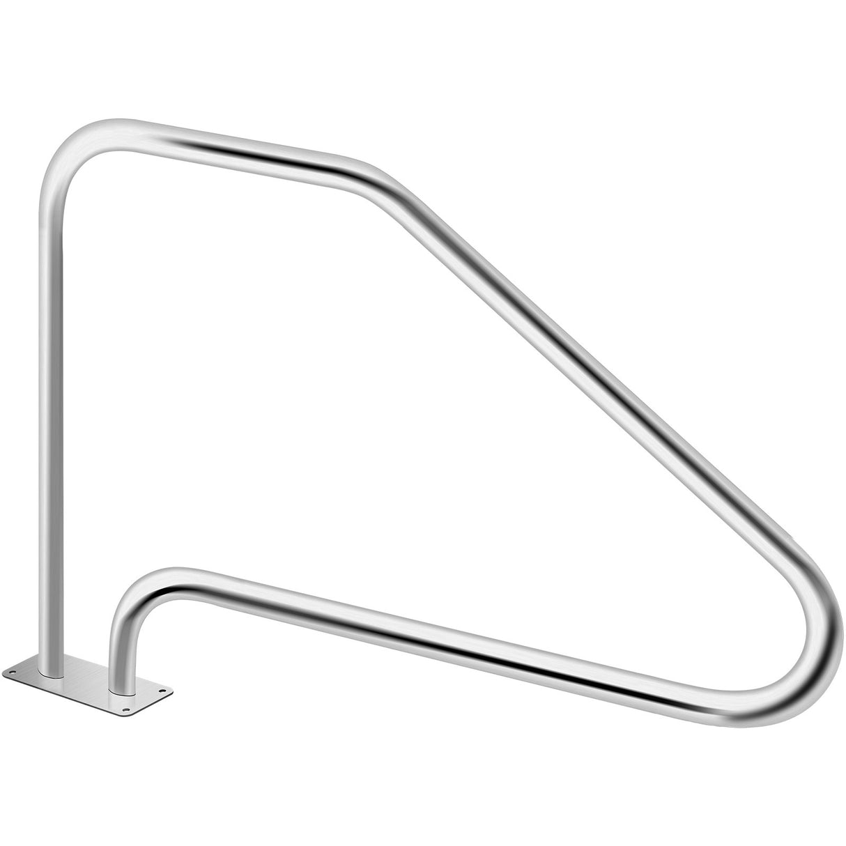 VEVOR Swimming Pool Handrail Ladder Handrail Stainless Steel Rail w/ Base Plate