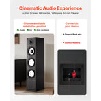 Floorstanding Speaker, 2-Way, Floor-Standing Tower Speaker with 25.4 mm Tweeter, 165.1 mm Woofer, 200W Peak Power, 70Hz–20kHz Frequency Response, Durable MDF Enclosure, for Home Audio, Single