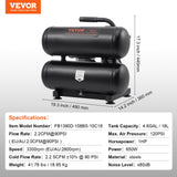 VEVOR Air Compressor Compact Portable Oil Free Compressor 18L 90 PSI - Close-Up Angle