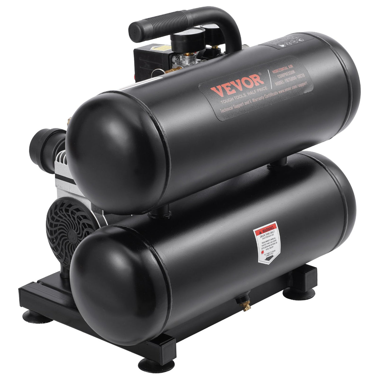 VEVOR Air Compressor Compact Portable Oil Free Compressor 18L 90 PSI