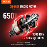 VEVOR Air Compressor Compact Portable Oil Free Compressor 30L 90 PSI - Front View