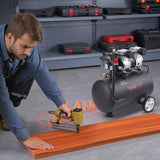 VEVOR Air Compressor Compact Portable Oil Free Compressor 30L 90 PSI - Low Angle