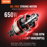 VEVOR Air Compressor Compact Portable Oil Free Compressor 4L 7bar - Front View