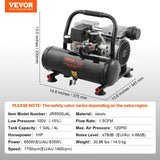 VEVOR Air Compressor Compact Portable Oil Free Compressor 4L 7bar - Close-Up Angle