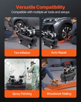 VEVOR Air Compressor Compact Portable Oil Free Compressor 75L 90 PSI