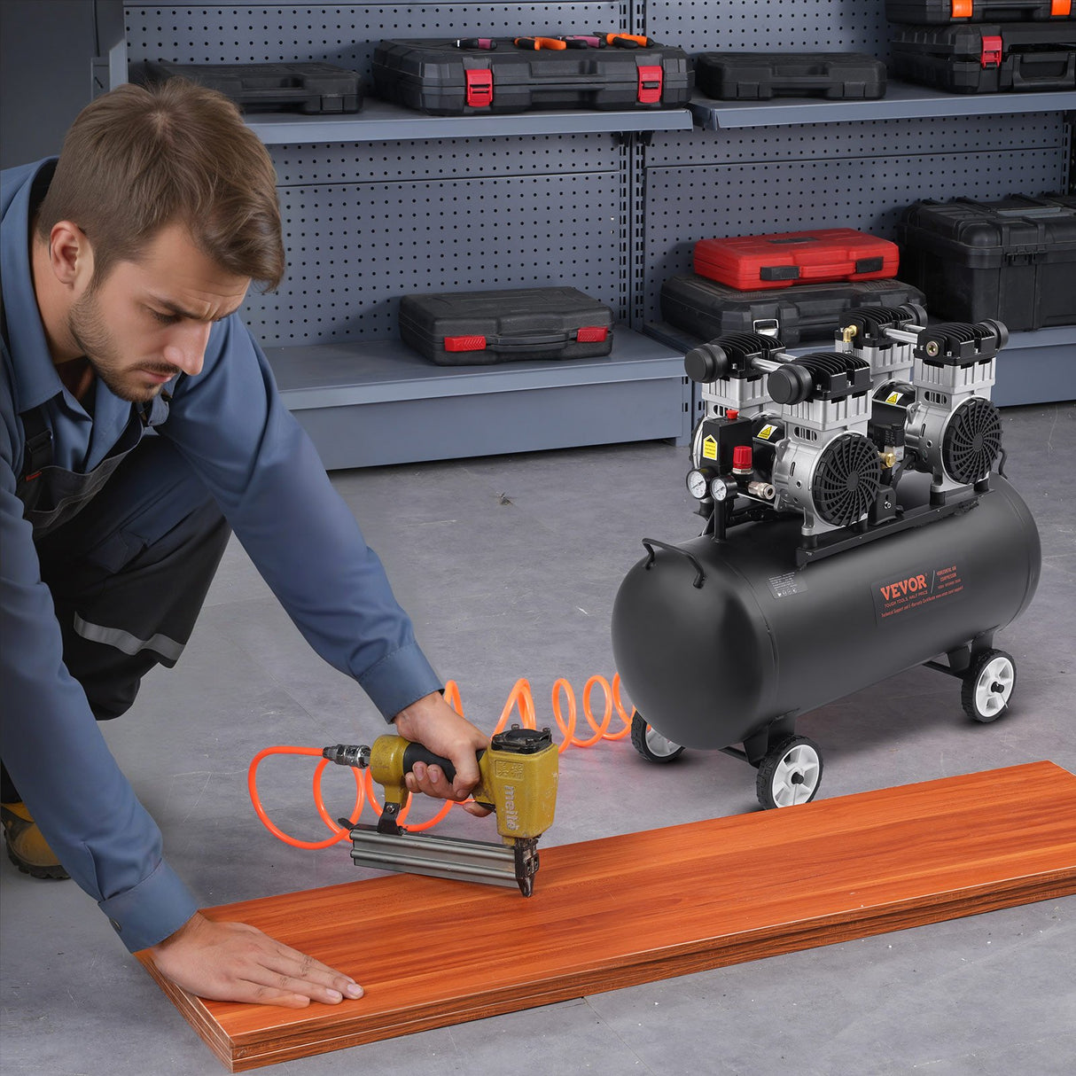 VEVOR Air Compressor Compact Portable Oil Free Compressor 75L 90 PSI