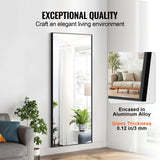 VEVOR Full Length Mirror, 1800x785 mm, Extra Large Standing Hanging or Leaning Rectangle Floor Mirror with Tempered Glass Aluminum Alloy Frame, Full Body Dressing Mirror for Living Room Bedroom, Black - Top-Down View