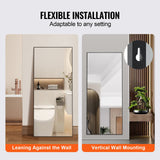 VEVOR Full Length Mirror, 1800x785 mm, Extra Large Standing Hanging or Leaning Rectangle Floor Mirror with Tempered Glass Aluminum Alloy Frame, Full