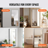 VEVOR Full Length Mirror, 1800x785 mm, Extra Large Standing Hanging or Leaning Rectangle Floor Mirror with Tempered Glass Aluminum Alloy Frame, Full Body Dressing Mirror for Living Room Bedroom, Black - Rear View