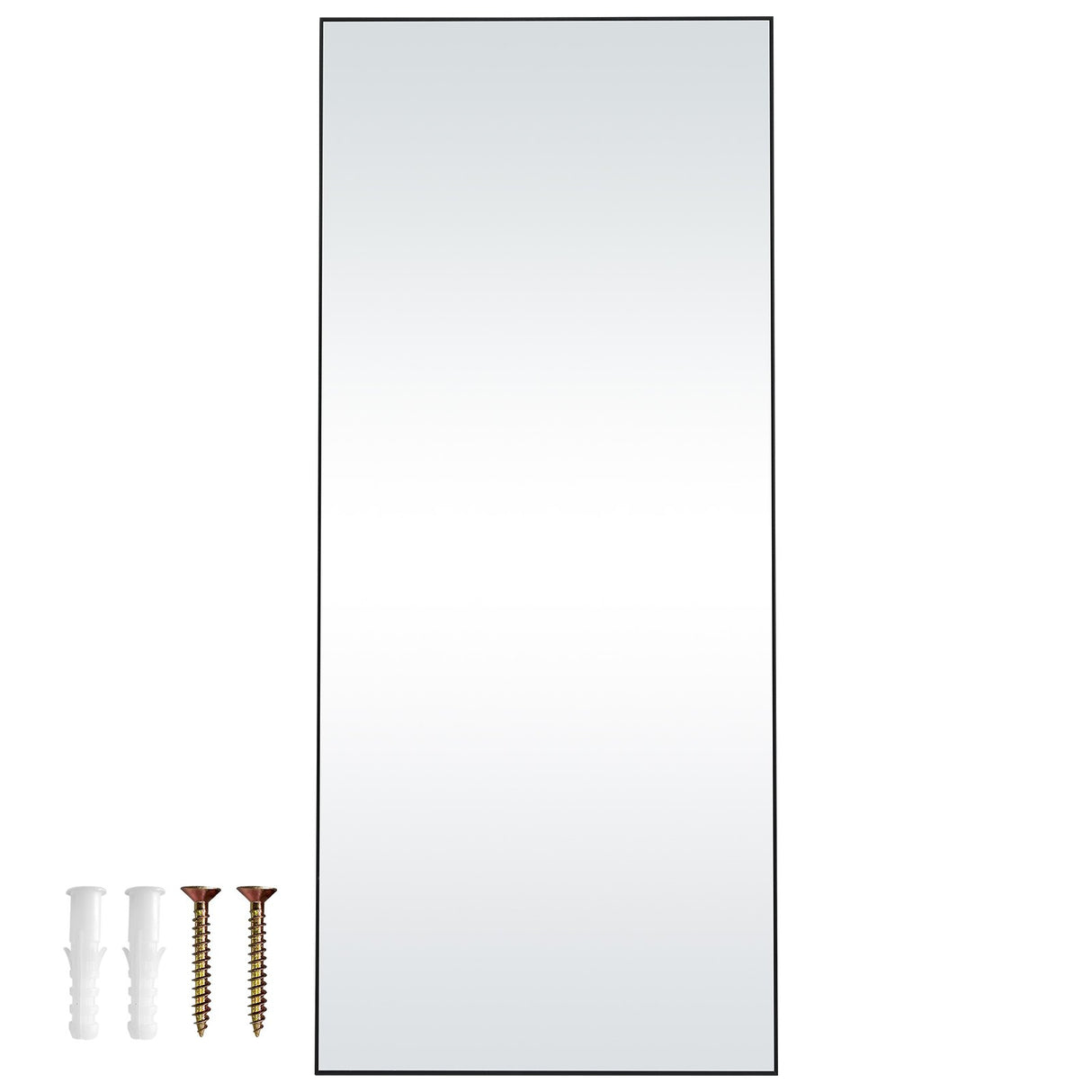 VEVOR Full Length Mirror, 1800x785 mm, Extra Large Standing Hanging or Leaning Rectangle Floor Mirror with Tempered Glass Aluminum Alloy Frame, Full Body Dressing Mirror for Living Room Bedroom, Black