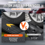 VEVOR Upgraded Rubber Threshold Ramp, 8.9 cm Rise Door Ramp with 1 Channel, Natural Rubber Car Ramp with Non-Slip Textured Surface, 15 tons Load Capacity Curb Ramp for Wheelchair and Scooter - Side View