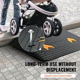 VEVOR Upgraded Rubber Threshold Ramp, 8.9 cm Rise Door Ramp with 1 Channel, Natural Rubber Car Ramp with Non-Slip Textured Surface, 15 tons Load Capacity Curb Ramp for Wheelchair and Scooter - Rear View