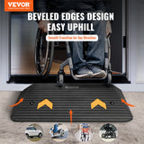 VEVOR Upgraded Rubber Threshold Ramp, 7.6 cm Rise Door Ramp with 1 Channel, Natural Rubber Car Ramp with Non-Slip Textured Surface, 150 tons Load Capacity Curb Ramp for Wheelchair and Scooter - Front View