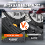VEVOR Upgraded Rubber Threshold Ramp, 7.6 cm Rise Door Ramp with 1 Channel, Natural Rubber Car Ramp with Non-Slip Textured Surface, 150 tons Load Capacity Curb Ramp for Wheelchair and Scooter - Side View