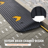 Upgraded Rubber Threshold Ramp, 3.8 cm Rise Wheelchair Ramp Doorway, Natural Curb Ramp Rated 15 tons Load Capacity, Non-Slip Textured Surface Rubber Curb Ramp for Wheelchair and Scooter