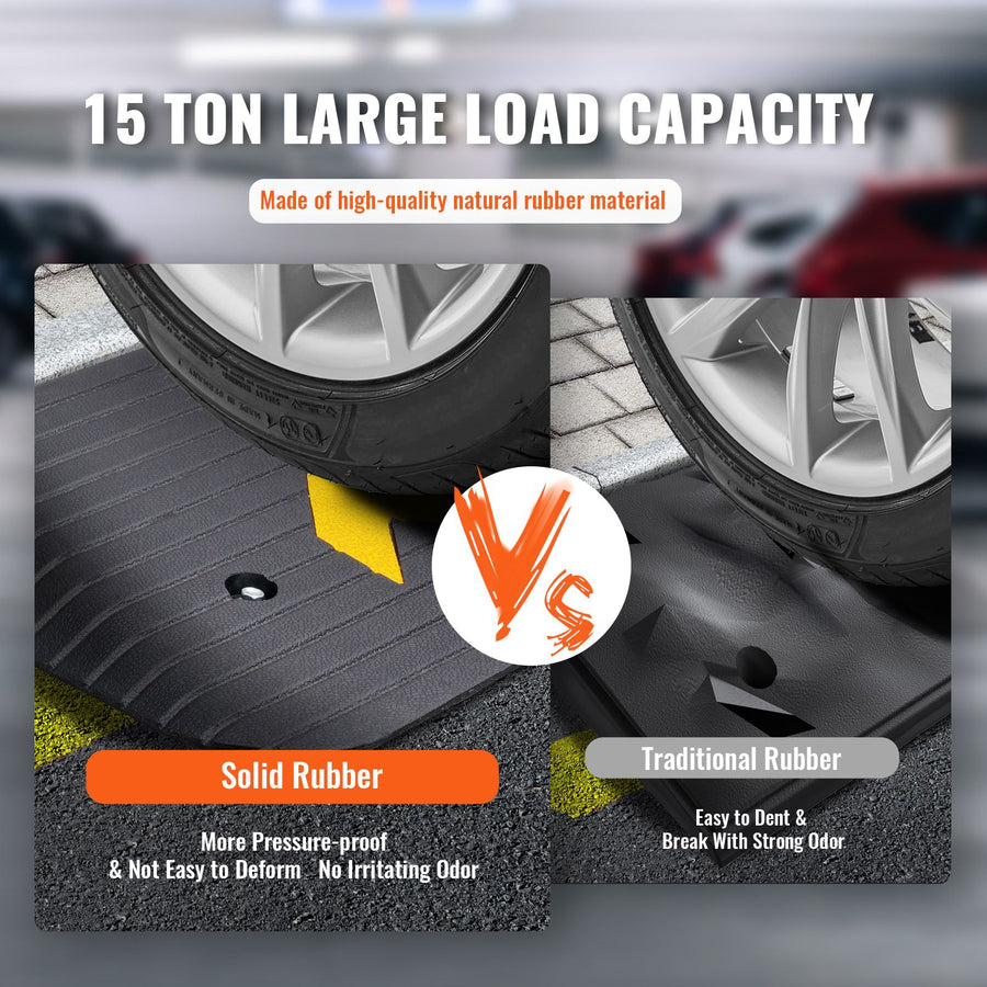 Rubber Threshold Ramp, 5 cm Rise Threshold Ramp Doorway, Recycled Rubber Power Threshold Ramp Rated 15 tons Load Capacity, Non-Slip Surface Rubber Solid Threshold Ramp for Wheelchair and Scooter