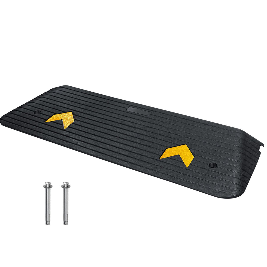 Rubber Threshold Ramp, 5 cm Rise Threshold Ramp Doorway, Recycled Rubber Power Threshold Ramp Rated 15 tons Load Capacity, Non-Slip Surface Rubber Solid Threshold Ramp for Wheelchair and Scooter