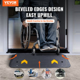 VEVOR Rubber Threshold Ramp, 5 cm Rise Threshold Ramp Doorway, Recycled Rubber Power Threshold Ramp Rated 15 tons Load Capacity, Non-Slip Surface Rubber Solid Threshold Ramp for Wheelchair and Scooter - Front View