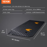 VEVOR Rubber Threshold Ramp, 5 cm Rise Threshold Ramp Doorway, Recycled Rubber Power Threshold Ramp Rated 15 tons Load Capacity, Non-Slip Surface Rubber Solid Threshold Ramp for Wheelchair and Scooter - Close-Up Angle