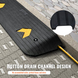 VEVOR Upgraded Rubber Threshold Ramp, 2.5 cm Rise Wheelchair Ramp Doorway, Natural Curb Ramp Rated 15 tons Load Capacity, Non-Slip Textured Surface Rubber Curb Ramp for Wheelchair and Scooter - 45-Degree Angle