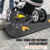 VEVOR Upgraded Rubber Threshold Ramp, 2.5 cm Rise Wheelchair Ramp Doorway, Natural Curb Ramp Rated 15 tons Load Capacity, Non-Slip Textured Surface Rubber Curb Ramp for Wheelchair and Scooter - Rear View