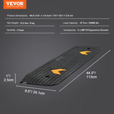 VEVOR Upgraded Rubber Threshold Ramp, 2.5 cm Rise Wheelchair Ramp Doorway, Natural Curb Ramp Rated 15 tons Load Capacity, Non-Slip Textured Surface Rubber Curb Ramp for Wheelchair and Scooter - Close-Up Angle
