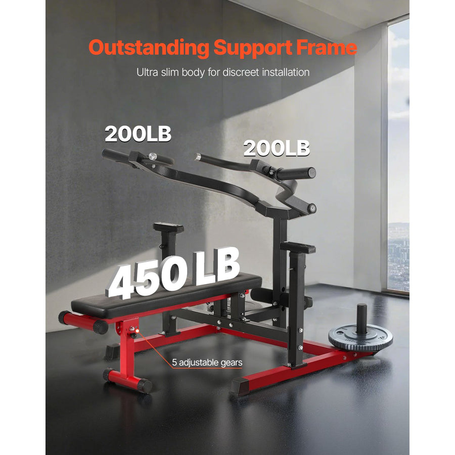 Chest Press Machine, 450 LBS Bench Press Set, Adjustable Flat Incline Bench with Independent Converging Arms, Upper Chest Equipment, Fitness Home Gym Equipment for Chest, AB Workouts, Shoulder