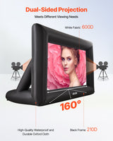 VEVOR 14 ft Inflatable Movie Screen 16:9 600D Movie Projector with Portable Bag - Top-Down View