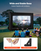 VEVOR 14 ft Inflatable Movie Screen 16:9 600D Movie Projector with Portable Bag - 45-Degree Angle