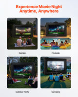 VEVOR 14 ft Inflatable Movie Screen 16:9 600D Movie Projector with Portable Bag - Rear View