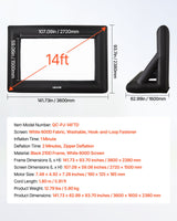 VEVOR 14 ft Inflatable Movie Screen 16:9 600D Movie Projector with Portable Bag - Close-Up Angle