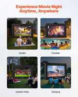 VEVOR 16 ft Inflatable Movie Screen 16:9 600D Movie Projector with Portable Bag - 45-Degree Angle