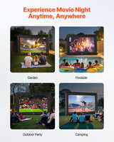VEVOR 20 ft Inflatable Movie Screen 16:9 600D Movie Projector with Portable Bag - Rear View