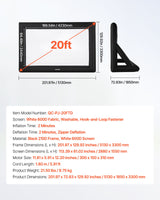 VEVOR 20 ft Inflatable Movie Screen 16:9 600D Movie Projector with Portable Bag - Close-Up Angle