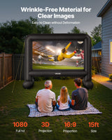 VEVOR 15 ft Inflatable Movie Screen 16:9 600D Movie Projector with Portable Bag - Front View