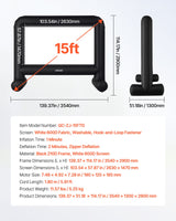 VEVOR 15 ft Inflatable Movie Screen 16:9 600D Movie Projector with Portable Bag - Close-Up Angle