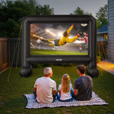 VEVOR 15 ft Inflatable Movie Screen 16:9 600D Movie Projector with Portable Bag - Low Angle