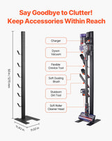 VEVOR Vacuum Stand for Dyson Multi-Models Storage Bracket Holder with 6 Hooks - Top-Down View