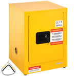 12 Gallon Safety Cabinet for Flammable Liquids Single door and Manual Close Yellow Hazardous Storage