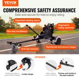 VEVOR Hoverboard Seat Attachment, Compatible with All 16.5cm20.3cm21.6cm25.4 Hoverboards,Grips Control,Adjustable Frame Length and 99.8 kg Load Capacity,Hover Board Go Karts Accessory,for Kids Adults - Front View