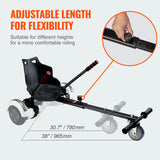 VEVOR Hoverboard Seat Attachment, Compatible with All 16.5cm20.3cm21.6cm25.4 Hoverboards,Grips Control,Adjustable Frame Length and 99.8 kg Load