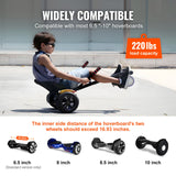 VEVOR Hoverboard Seat Attachment, Compatible with All 16.5cm20.3cm21.6cm25.4 Hoverboards,Grips Control,Adjustable Frame Length and 99.8 kg Load Capacity,Hover Board Go Karts Accessory,for Kids Adults - 45-Degree Angle