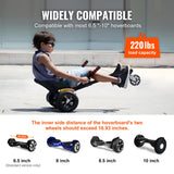 VEVOR Hoverboard Seat Attachment,for 16.5cm20.3cm21.6cm25.4cmHoverboards,with LED Lights,Grips Control,Adjustable Frame Length and 99.8 kg Load Capacity,Hover Board Go Karts Accessory, for Kids Adults - 45-Degree Angle