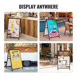 VEVOR A Frame Sidewalk Sign, 61x91cm Heavy Duty Slide-in Signboard Holder, Double-Sided Folding Sandwich Board Signs, Steel Pavement Sign Poster for